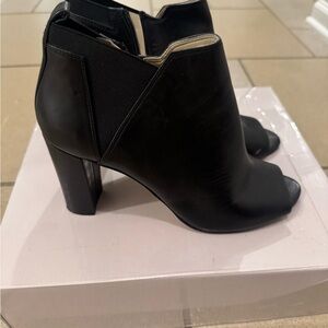 Marc Fisher Black Peep-Toe Heeled Boots